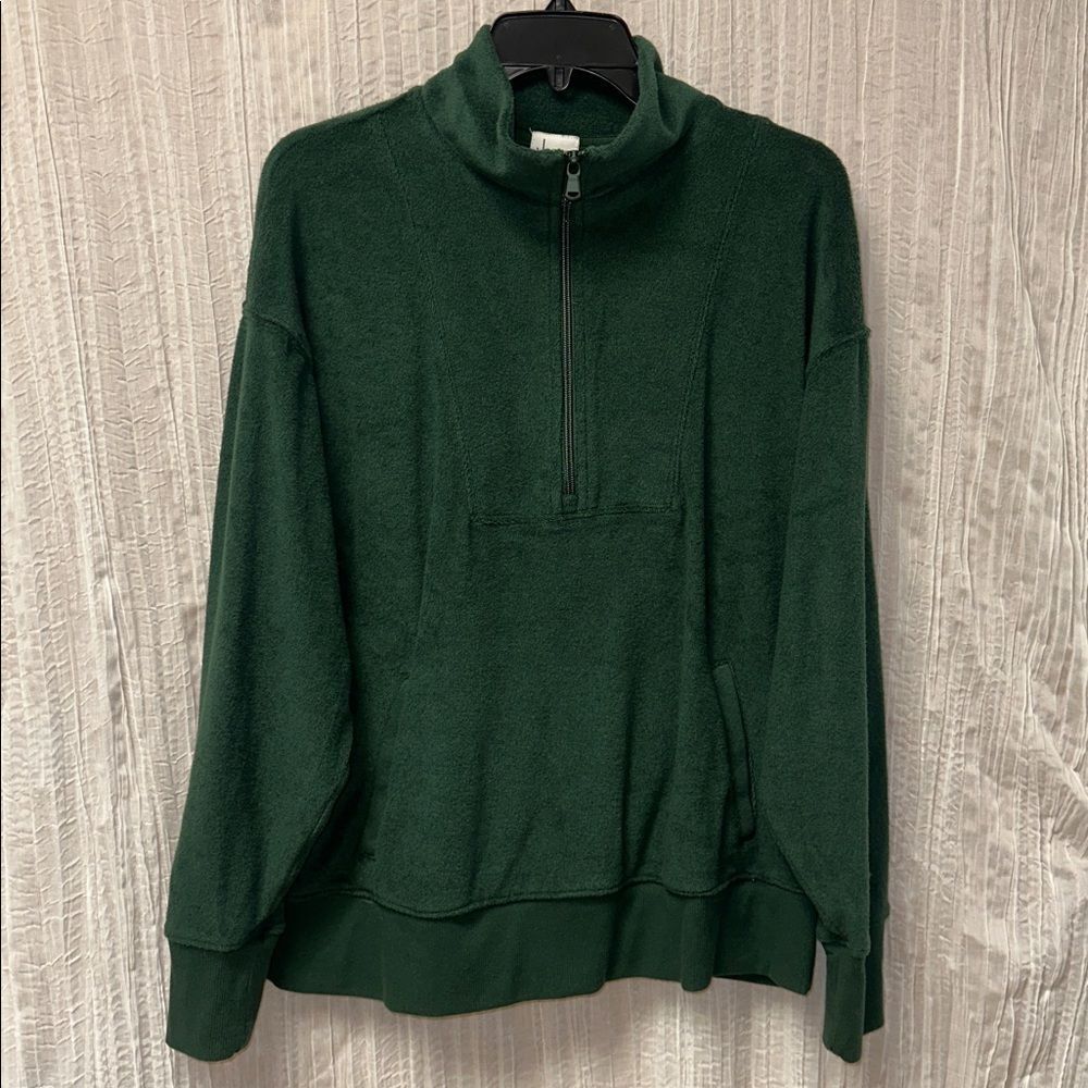 OFFLINE S Hunter Winter Greene Terrycloth Cotton Quarter Zip Pullover w/Pockets - Picture 5 of 16